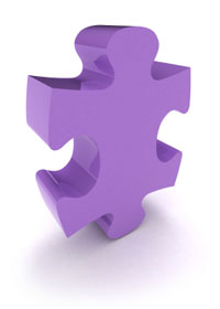 purple jigsaw piece